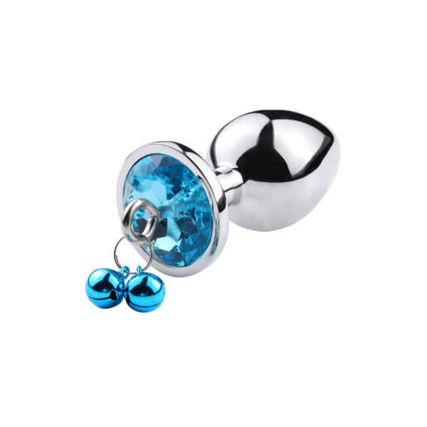 Plug bijou aluminium bleu avec clochettes Taille M JINGLE 